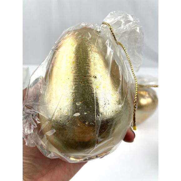 VTG Lot of 2 Gold Painted Elegant Candles Pear & Apple Gift Lord + Taylor - Picture 6 of 12